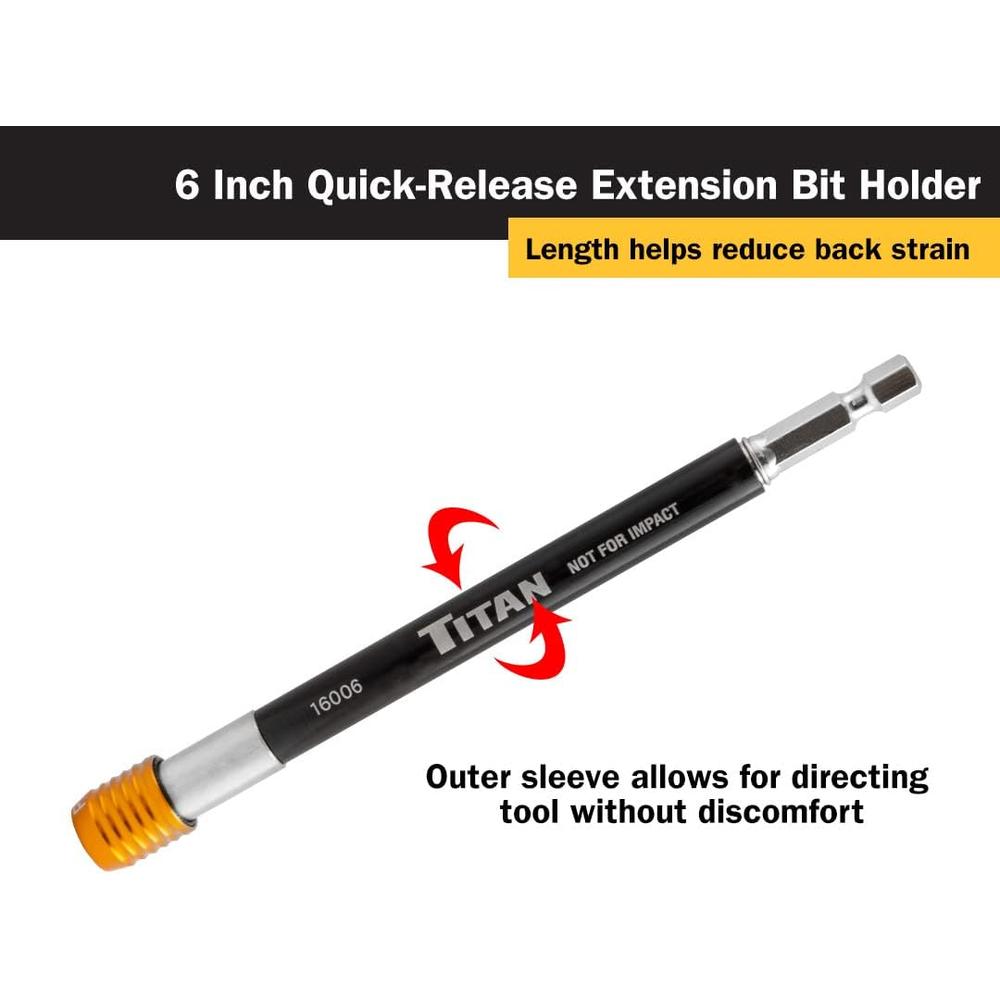 Titan Tools 16006 6 In. Quick-Release Extension Bit Holder