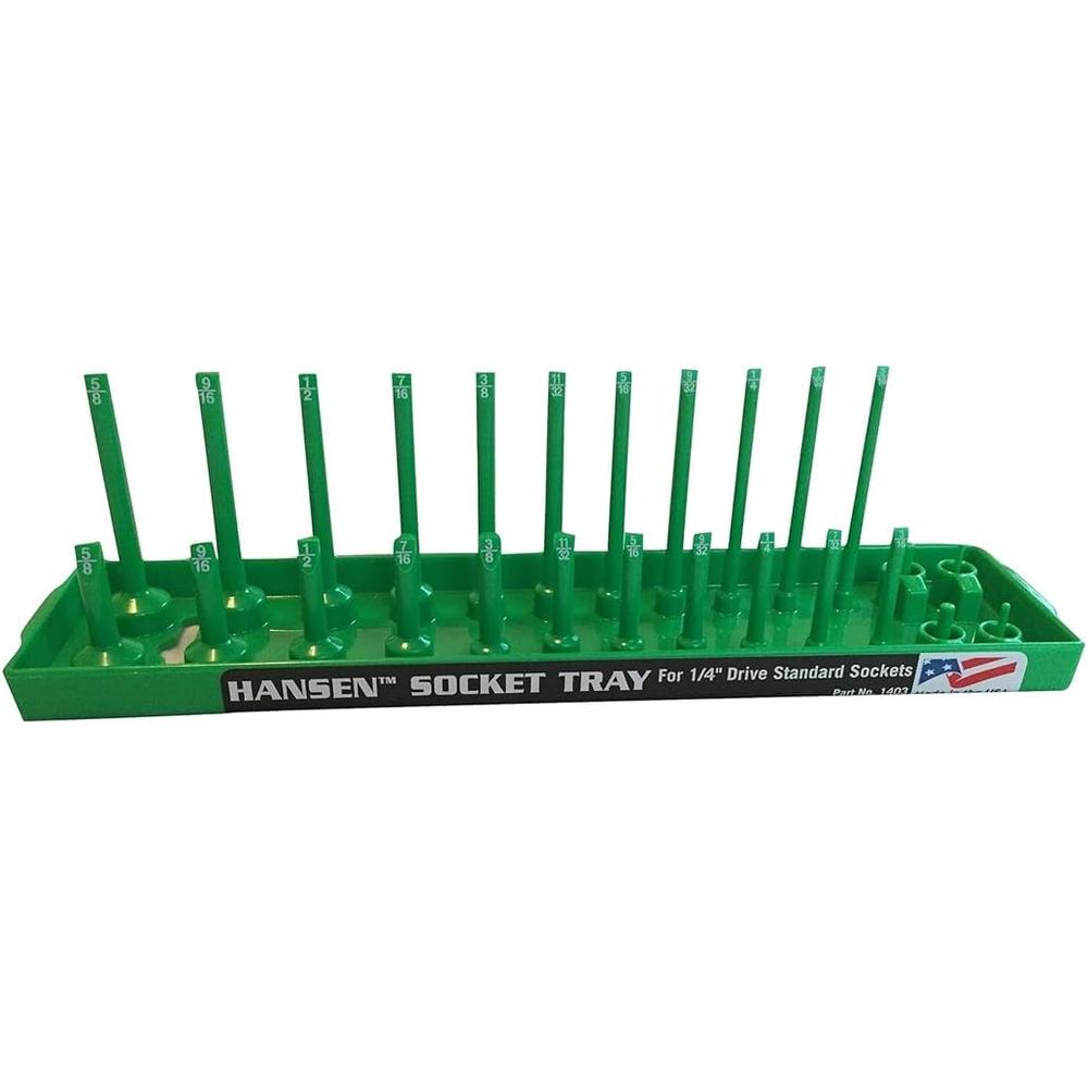 Hansen Global Inc. 3803 3/8" Drive Standard Regular & Deep Socket Holder - Green