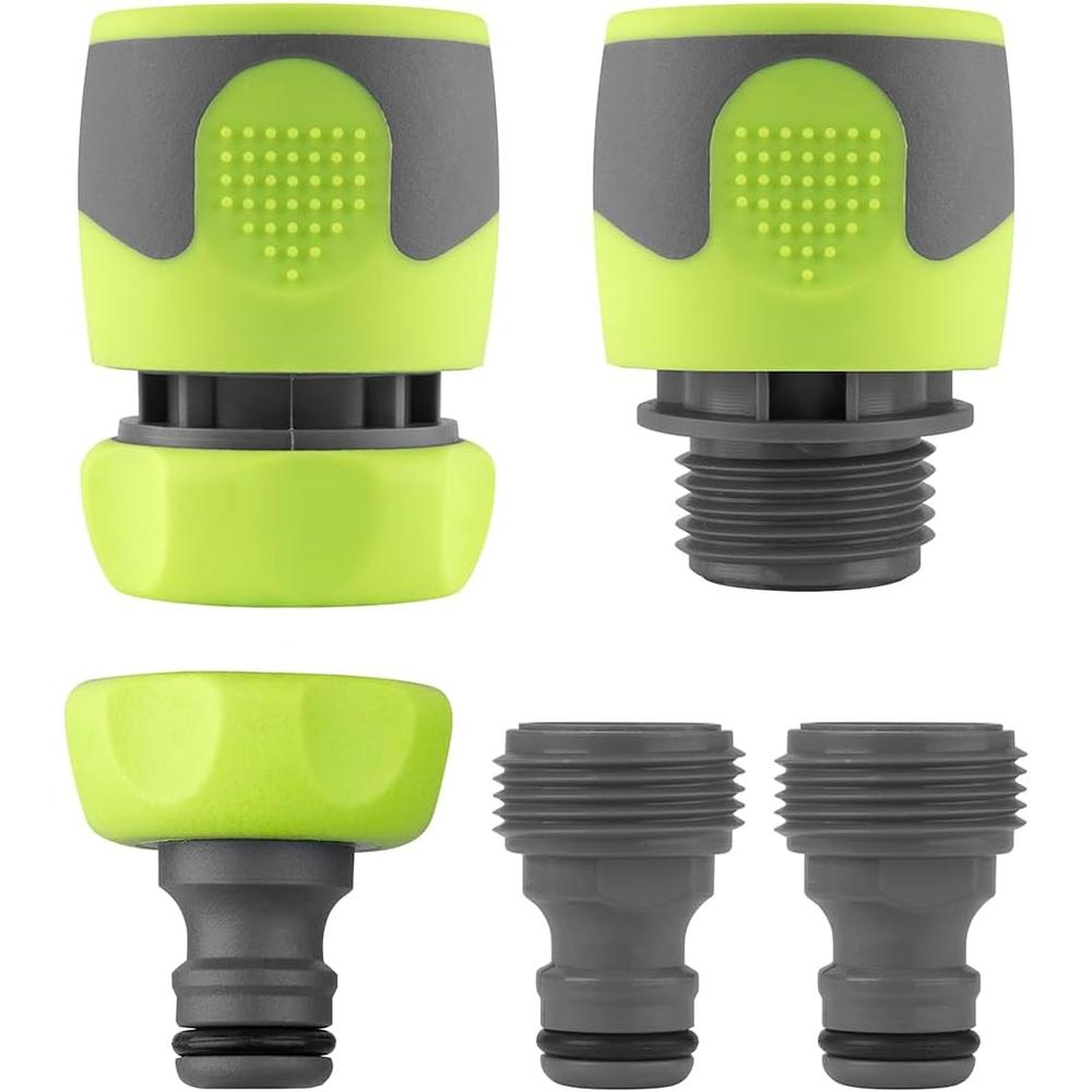 Legacy Manufacturing HFZGAK14 FLEXZILLA GARDEN HOSE QUICK-CONNECT FITTINGS, 5-PIECE COUPLER & PLUG KIT