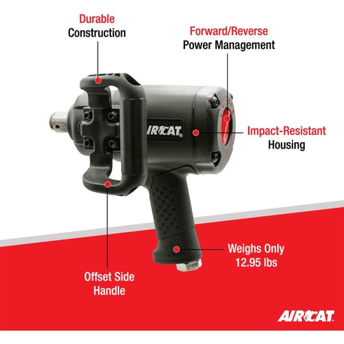 AirCat 1870-P Clé à chocs pistolet léger 1" 2100 pi-lb