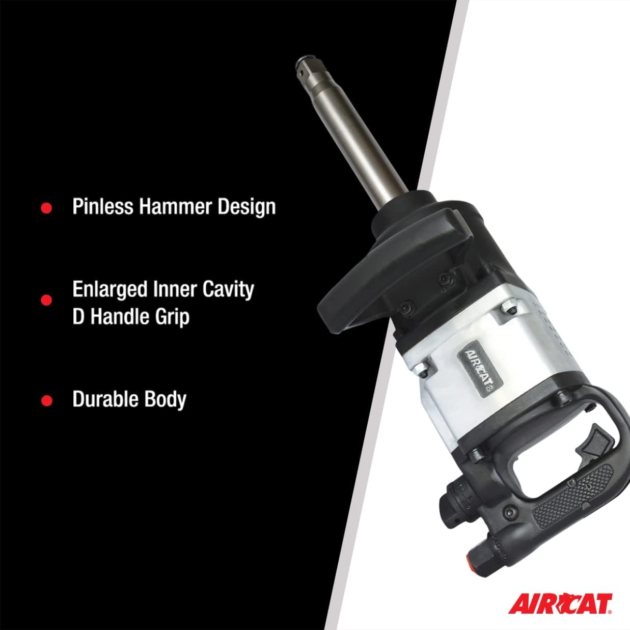 AirCat 1992 1" Tire Impact Tool Heavy Duty Black & Silver