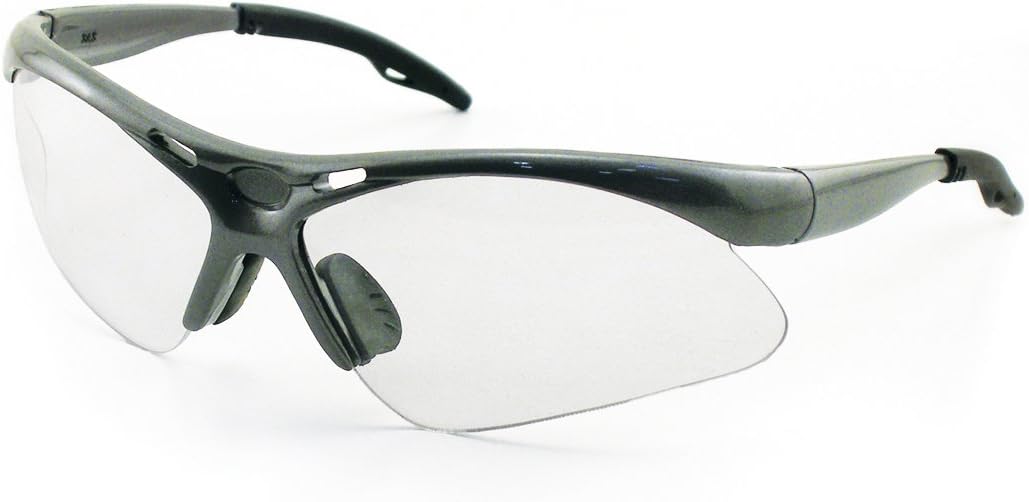 SAS Safety 540-0100 Diamondbacks Lunettes de sécurité - Monture argentée - Lentille transparente - Polybag