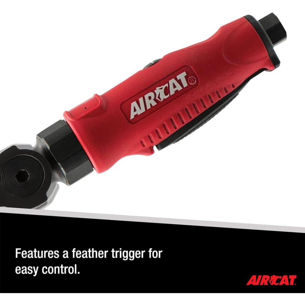 AirCat 811 1/4" 30° FLEX HEAD RATCHET, 3-POSITION FLEX HEAD DESIGN, 35 FT-LBS, 240 RPM