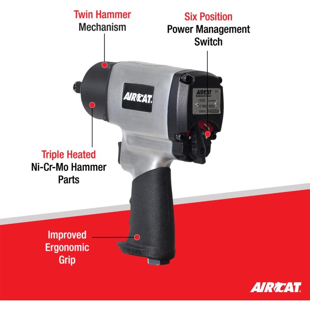 AirCat 1450 1/2" Impact Wrench 800 Ft-Lbs