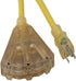 Bayco SL-745L 100' Extension Cord W/Lighted End & 3 Outlets - 15amp
