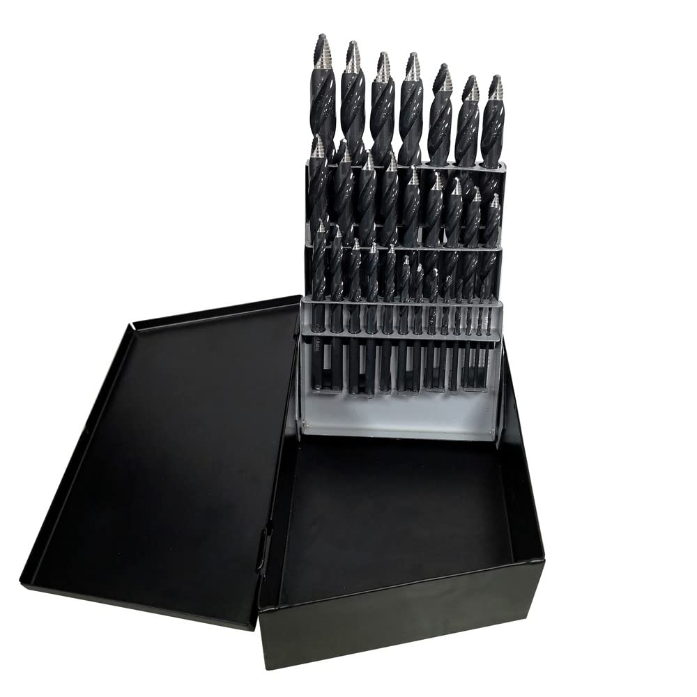 Astro Pneumatic TS29 ONYX 29-PC TURBOSTEP HSS REDUCED SHANK MECHANICS LENGTH DRILL BIT SET, 1/16" - 1/2"