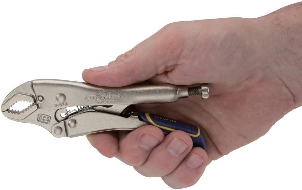 Pince-étau à dégagement rapide Vise-Grip d'Irwin Tools IRHT82575, mâchoire courbée, 5 po