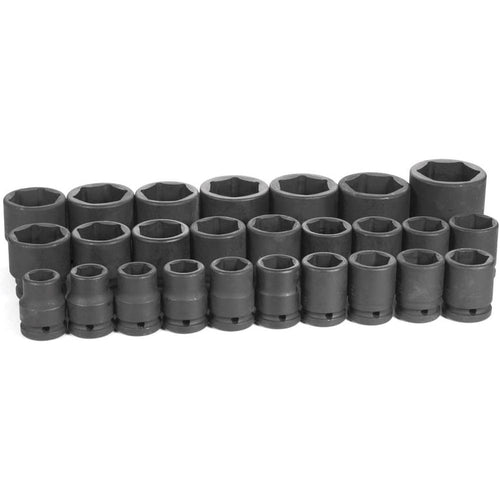 Grey Pneumatique 8026M 3/4" Dr. Ensemble principal métrique de 26 pièces 19-50 mm