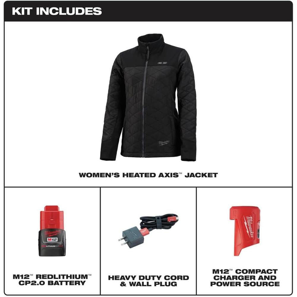 Milwaukee Tool 233B-21XL M12™ Kit de veste chauffante AXIS™ pour femmes, noir, X-Large