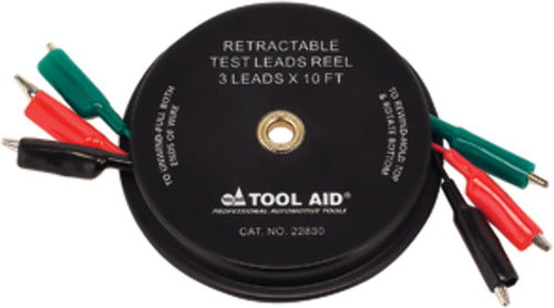 S&amp;G Tool Aid 22830 Câbles de test rétractables Reel-3 Leads X 10'