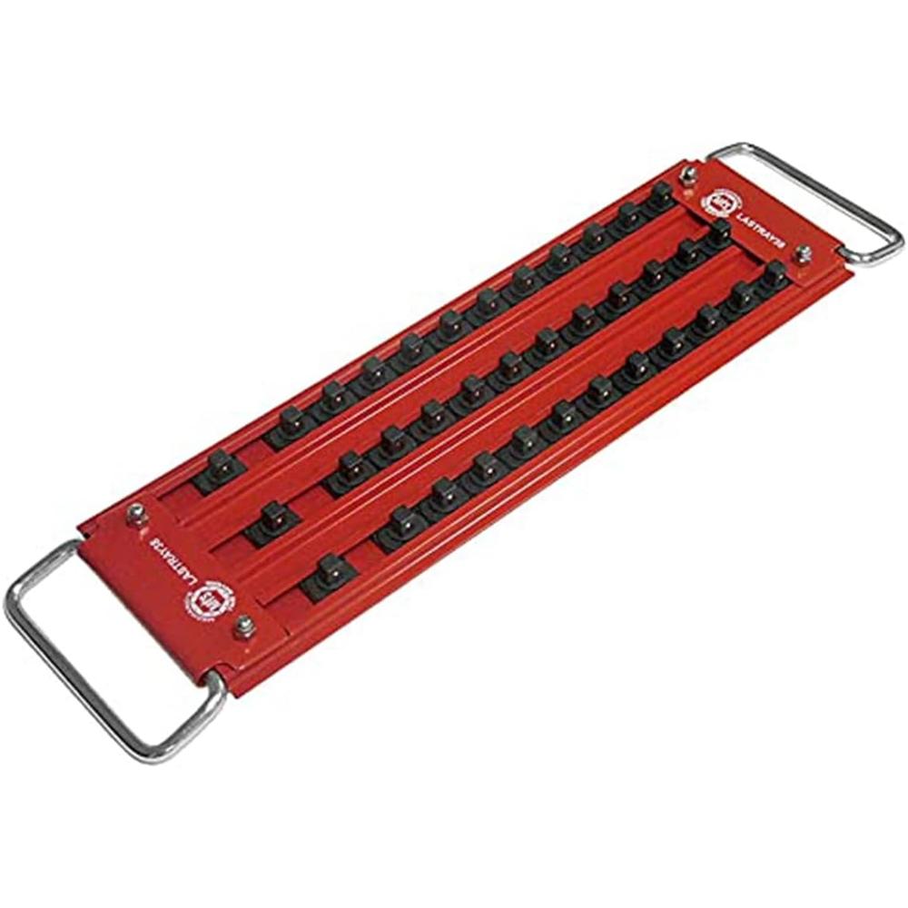 Gain de temps pour mécaniciens LASTRAY38 PLATEAU VERROUILLABLE À 3 RANGÉES DE 3/8 PO, CONTENU 36 PRISES, ROUGE