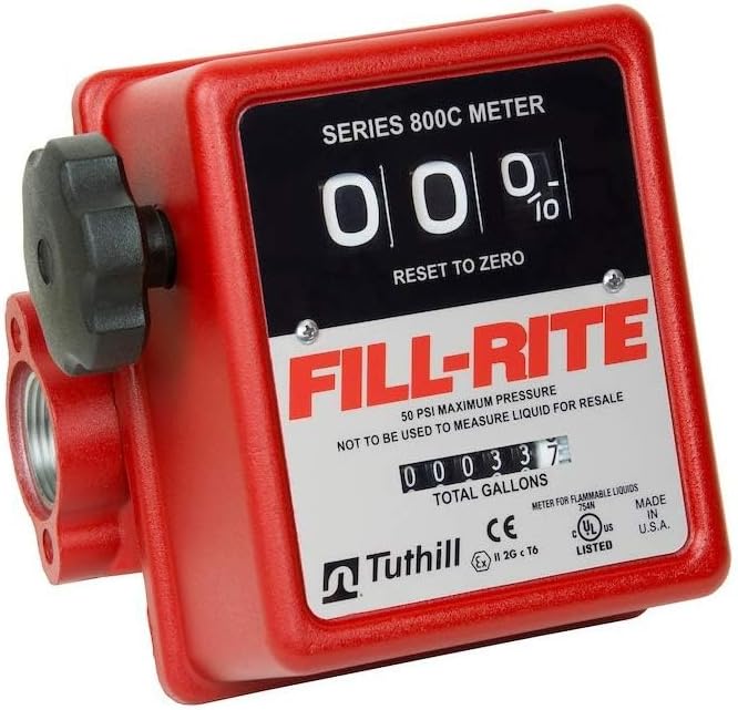 Fill-Rite 807C1 Compteur de transfert de carburant mécanique à 3 chiffres 5-20 GPM