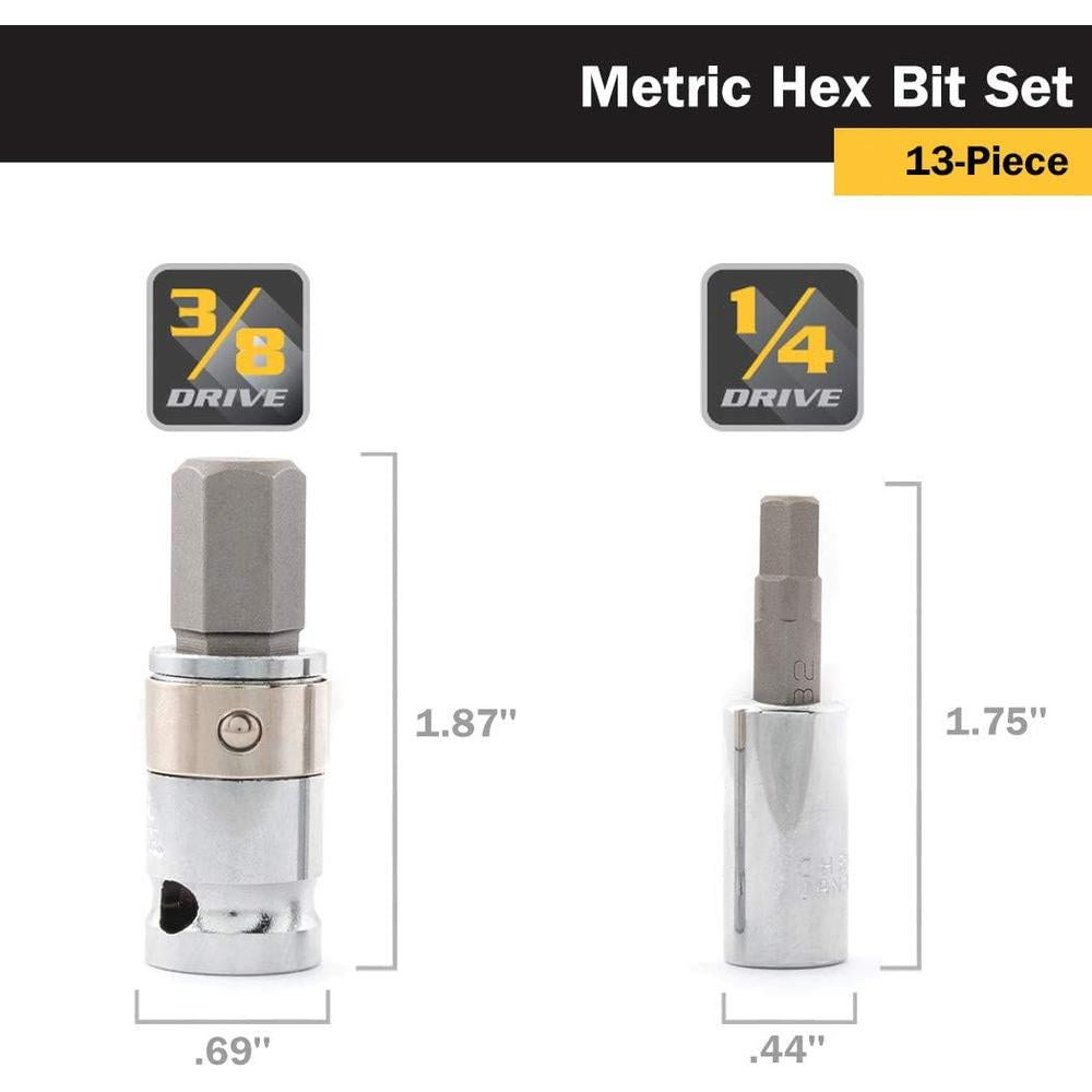Titan Tools 16112 13 Pc. Metric Hex Bit Set