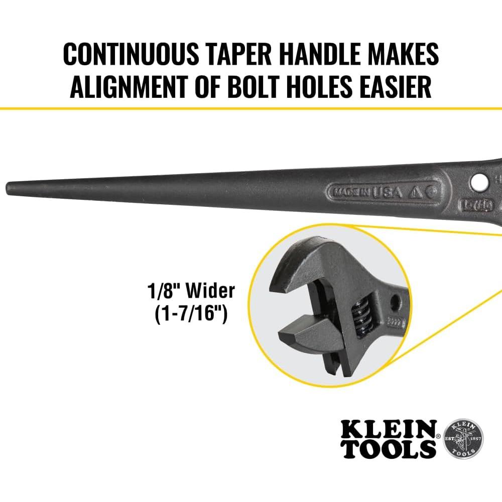 Klein Tools 3227 Adjustable Spud Wrench, 10-Inch