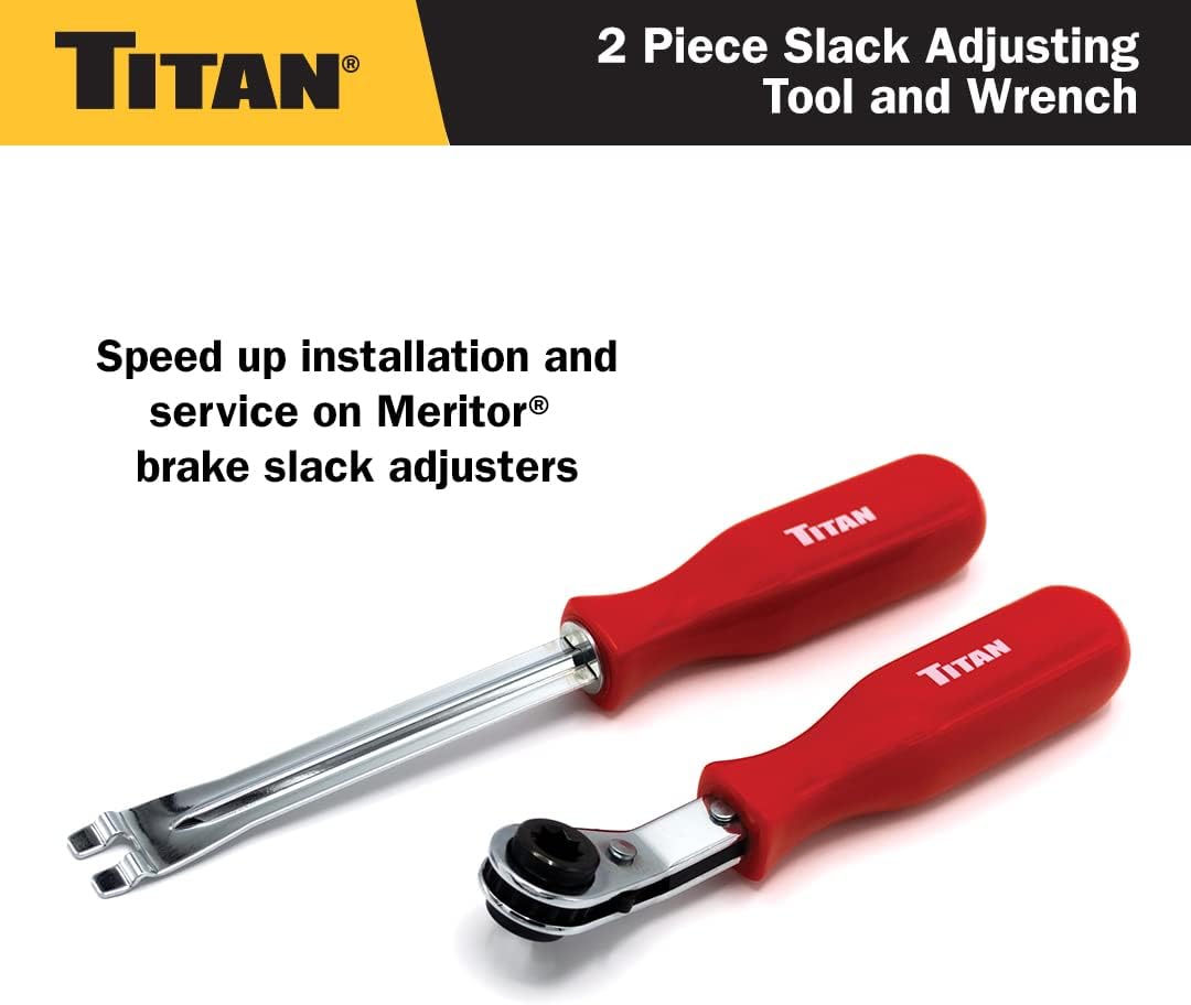 Titan Tools 85512 2-PC. MERITOR BRAKE SLACK ADJUSTING FORK-END TOOL AND 5/16" DOUBLE SQUARE RATCHET WRENCH KIT
