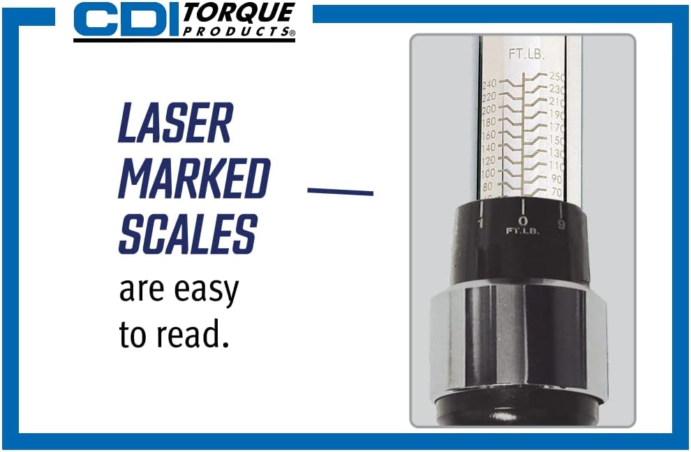 CDI Torque Products 1503MFRPH Clé dynamométrique micrométrique réglable 1/2" Gamme 20 à 150-Ft.lbs