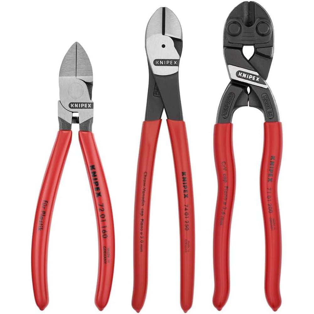 Knipex 9K 00 80 137 US 3 Piece Cutting Pliers Set - With FREE 10 Piece Tool Holder