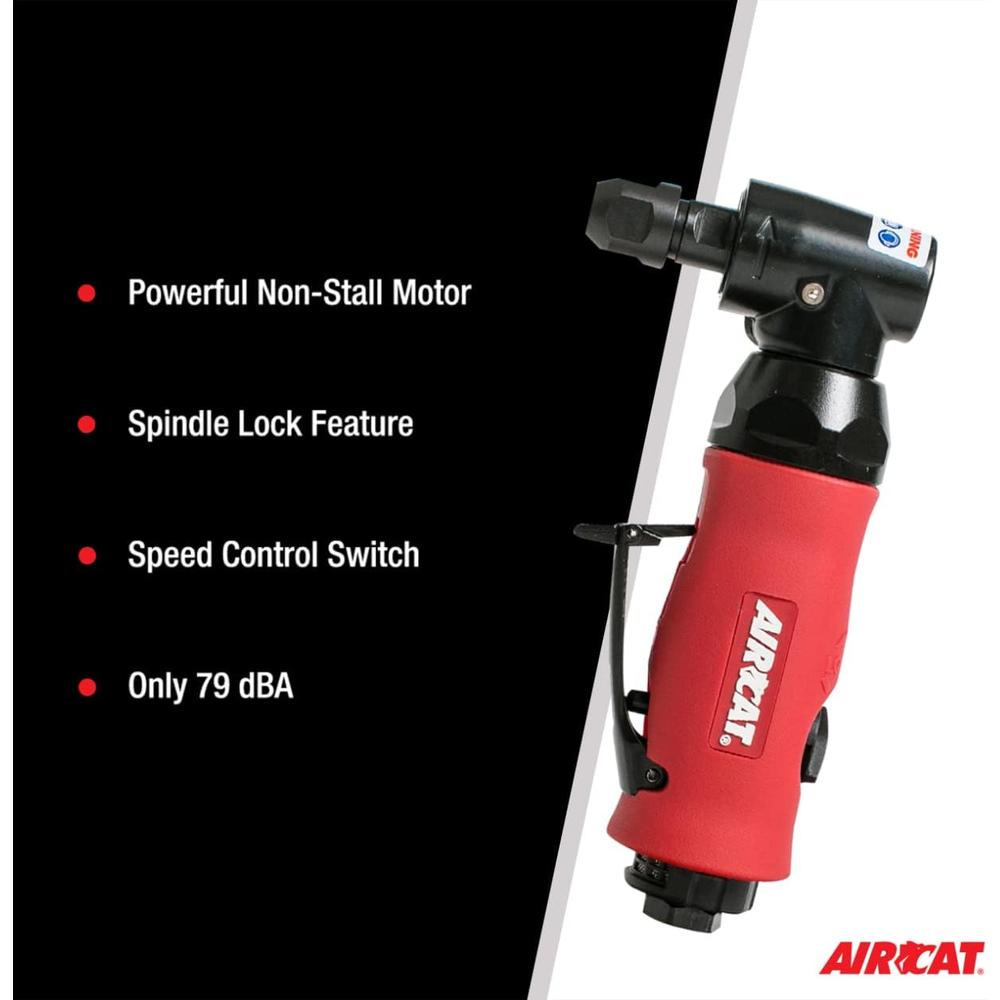 Meuleuse d'angle composite AirCat 6280 .7 hp avec verrouillage de broche. Petit. Rouge