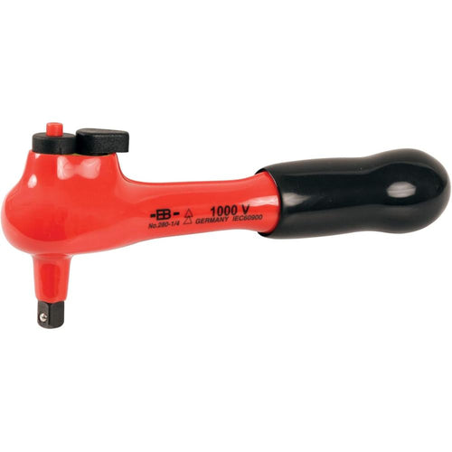 Wiha Tools 31391 13-PC 1/4" DR. INSULATED METRIC SOCKET SET, 5MM-14MM SOCKETS, 1/4" REVERSIBLE RATCHET, 2" & 4" EXTENSIONS, CERTIFIED TO 1000VAC/1500VDC