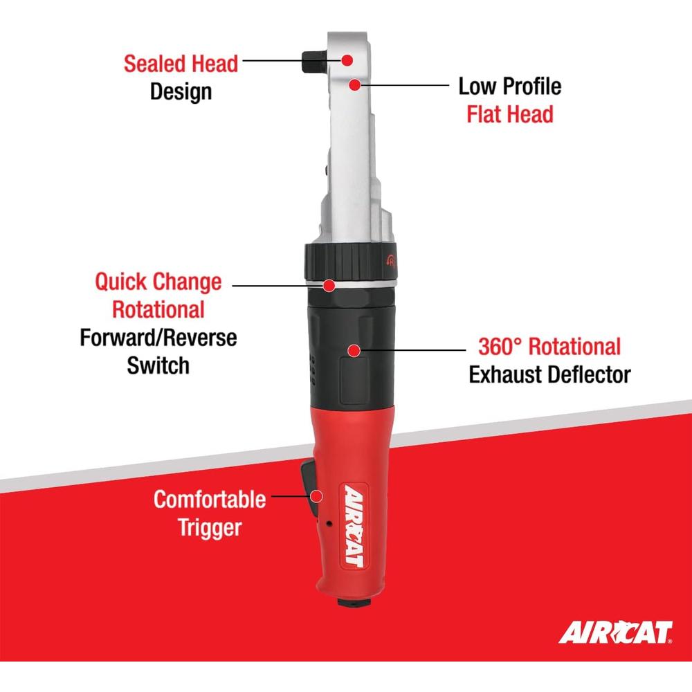 Clé à cliquet à tête plate scellée AirCat 809-SH-5 1/2"