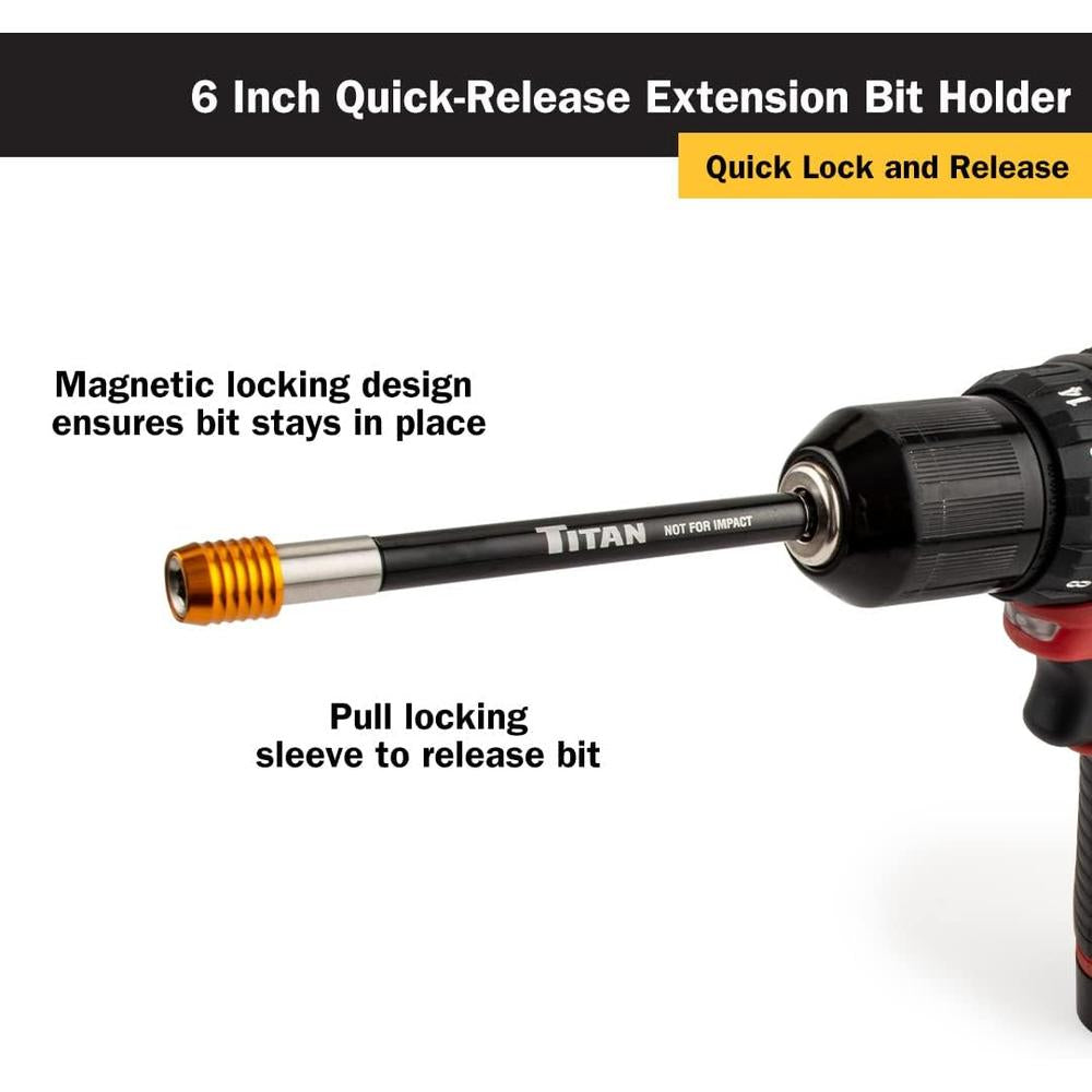 Titan Tools 16006 6 In. Quick-Release Extension Bit Holder