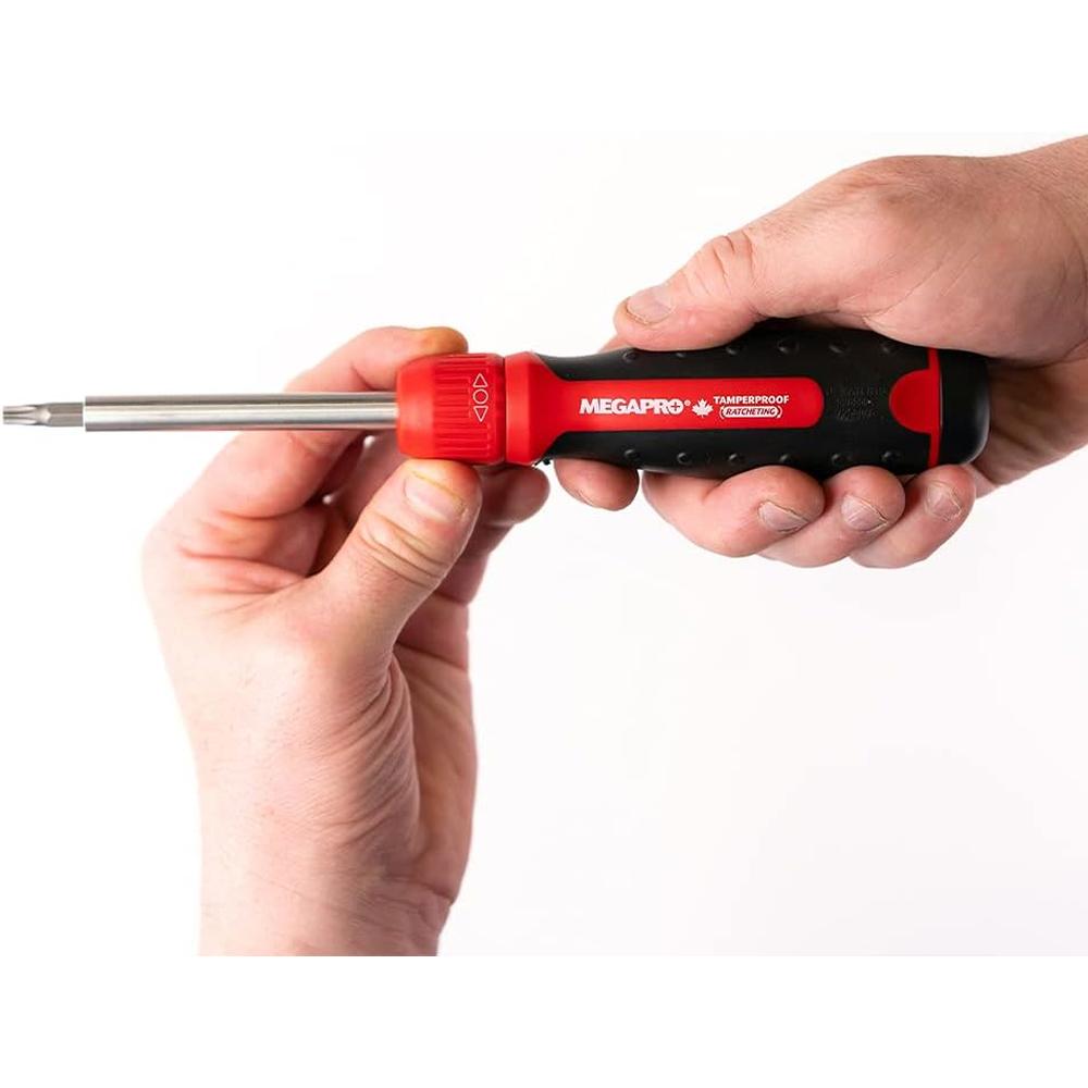 Megapro Tools 211R2CTPRD Megapro Tamperproof Ratcheting 13 In 1 Multi-Bit Screwdriver