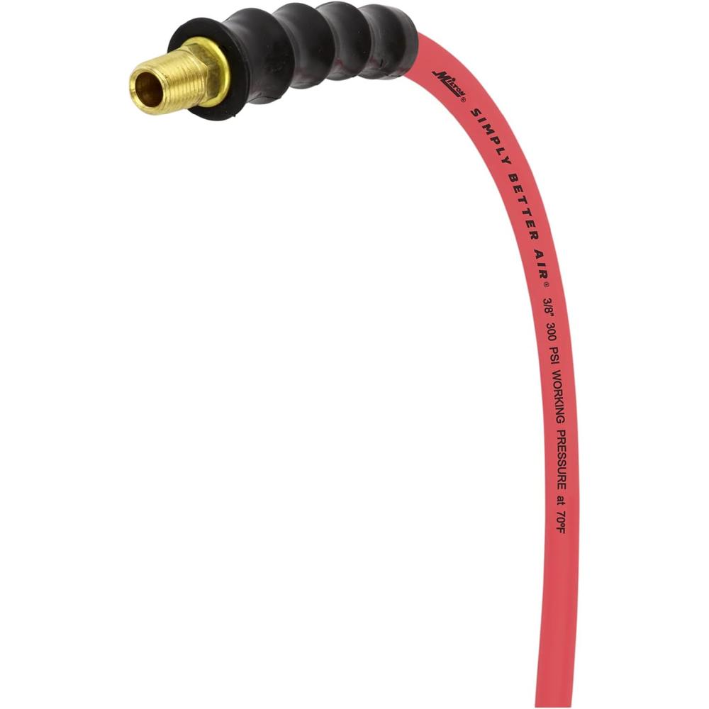 Milton Industries ULR385014 TUYAU À AIR EN CAOUTCHOUC ULTRA LÉGER 3/8" X 50' AVEC EXTRÉMITÉS 1/4" NPT