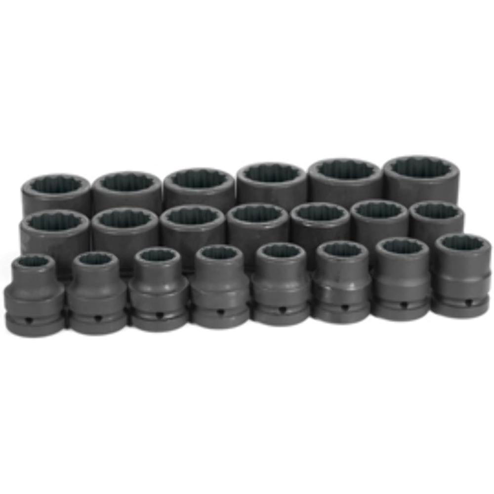 Grey Pneumatic 9121 1" Dr. 21 Pc. Fractional Set 3/4" To 2" - 12 Point