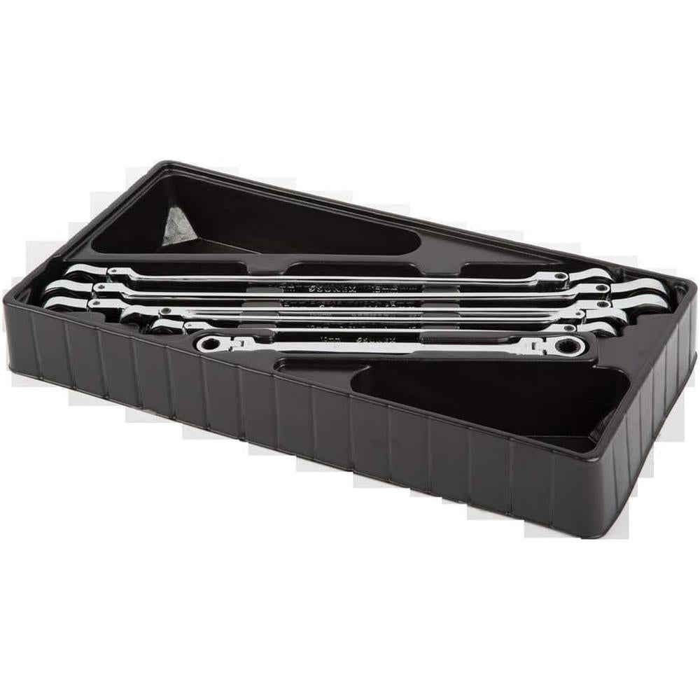 Sunex Tools 9923 SAE Extra Long Double Box Flex Head Ratcheting Wrench Set, 5/16 x 3/8 in. - 11/16 x 3/4 in., CR-MO, 4 pieces