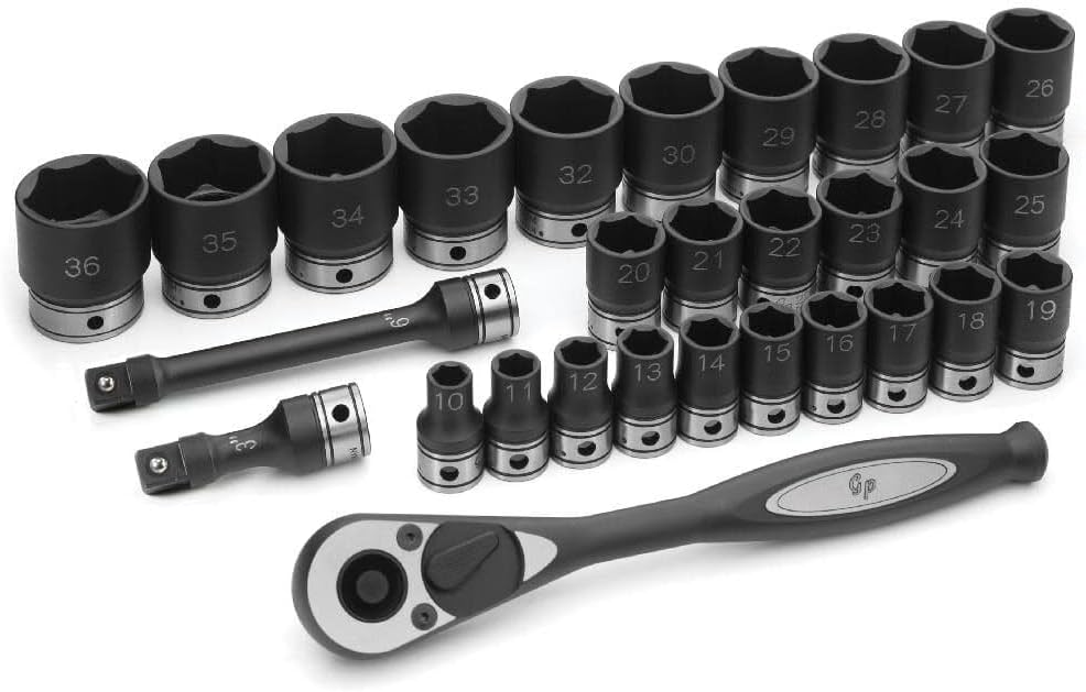 Grey Pneumatic 82629M 1/2" Dr. 29pc Metric Duo-Socket Set - 6 Pt.