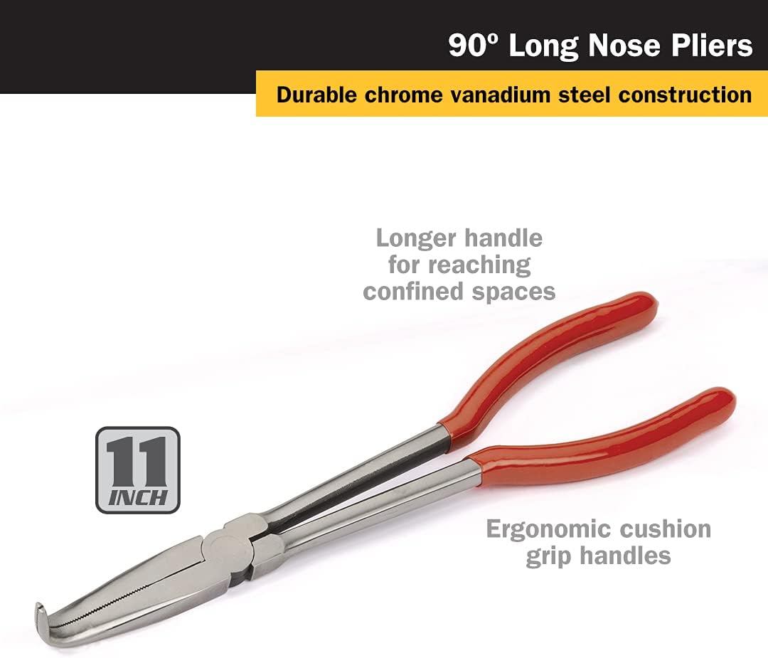 Titan Tools 60774 11 po. Pince à bec long 90°