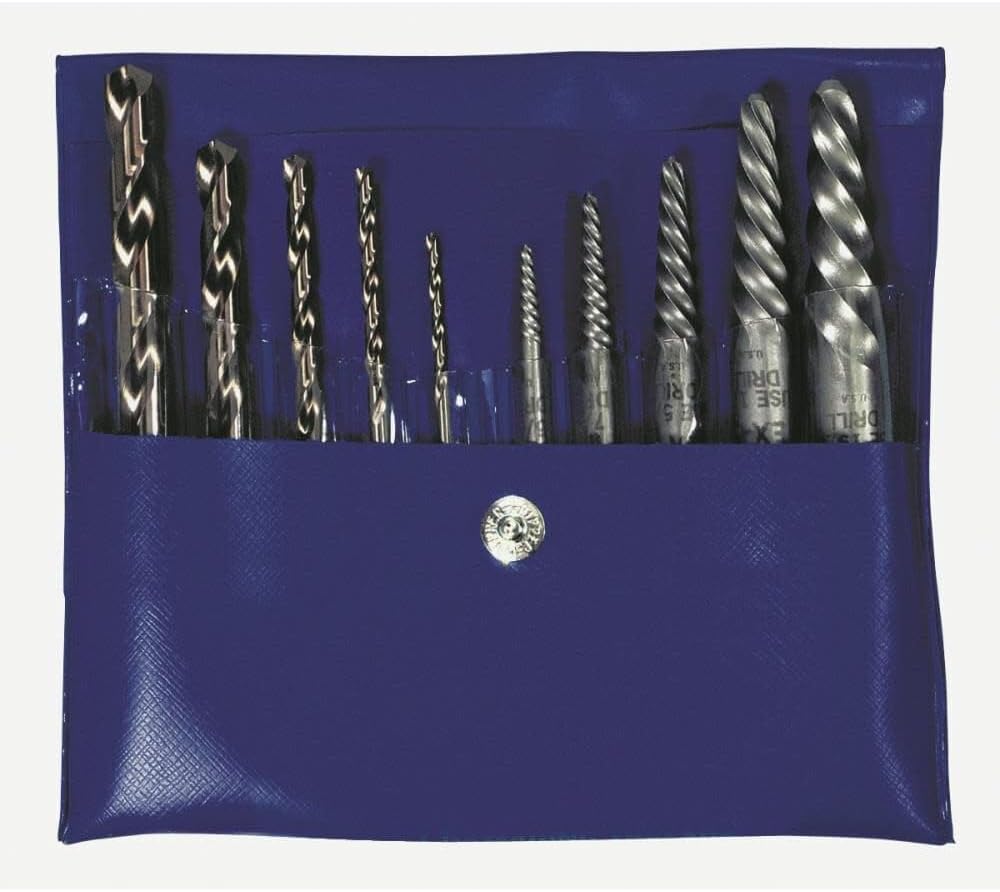 Irwin Tools 11118 Lot de 10 extracteurs de vis à flûte en spirale avec forets au cobalt de longueur Jobber