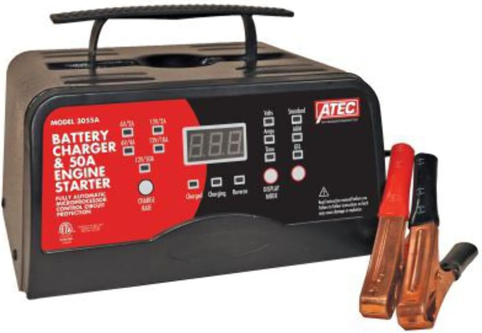 Associated Equipment 3055A ATEC BATTERY CHARGER, 6/12V 10/2A AUTOMATIC, 50A START
