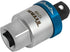 Titan Tools 12109 1/2-In Drive Ratcheting Breaker Bar Adapter - front angle view showing blue anodized switch collar and silver body