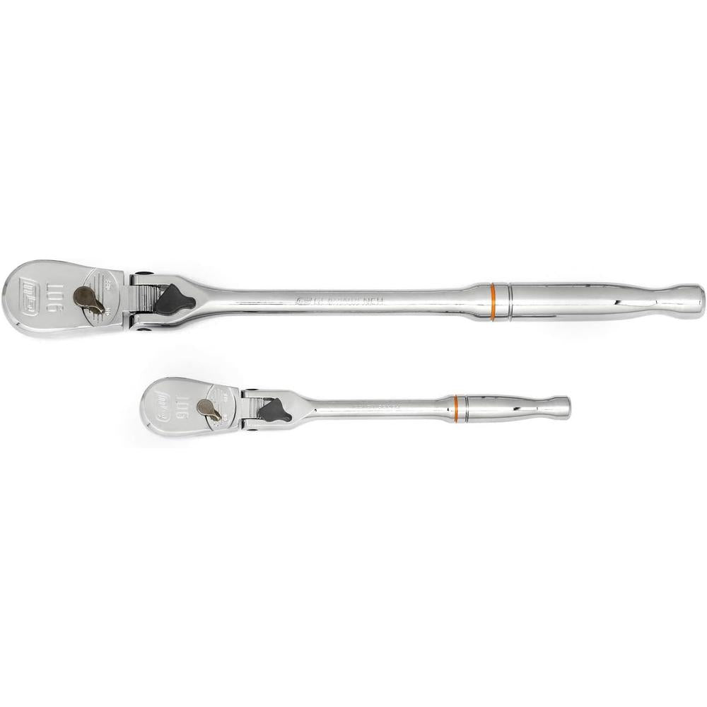GearWrench 81274T 2 Pc. 1/4" & 3/8" Drive 90-Tooth Locking Flex Head Teardrop Ratchet Set