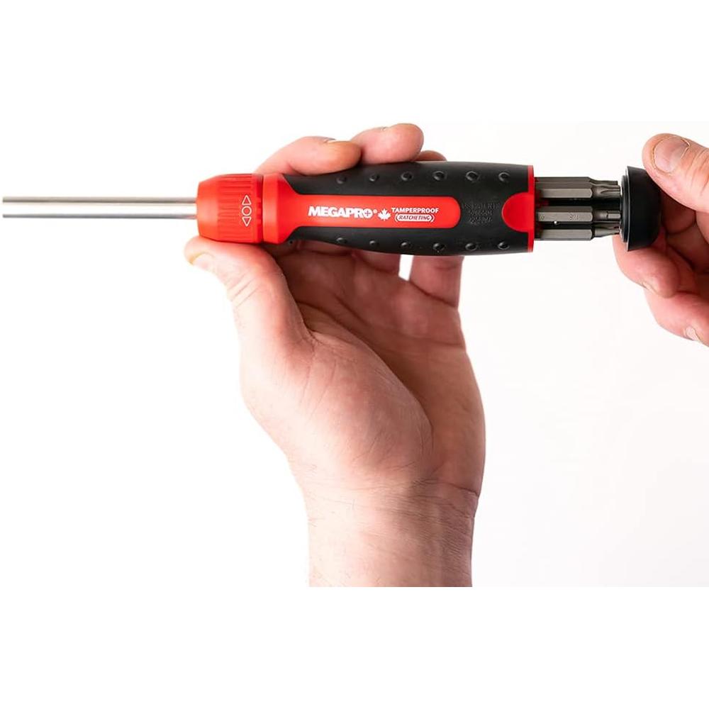 Megapro Tools 211R2CTPRD Megapro Tamperproof Ratcheting 13 In 1 Multi-Bit Screwdriver