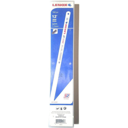 Lenox Tools 20117224HE Bi-Metal 12-Inch 24TPI Hacksaw Blades for Use on Medium Metal. 100 Pieces