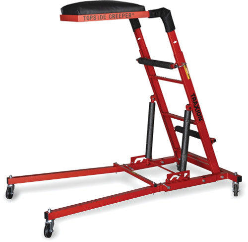 Traxion Engineered Products 3-106 400 Lbs Capacity Economy Foldable Topsider Creeper, Adjustable Height, Red - MPR Tools & Equipment