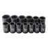 Sunex Tools 2679A 1/2" drive metric 12-point impact sockets 10-16mm grouped top view