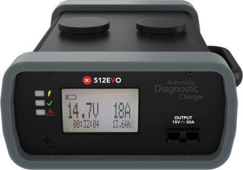 E-XTEQ 512EVO Automatic 12V/50A Battery Charger/Maintainer for Flooded, Agm, Efb, Deep Cycle & More - MPR Tools & Equipment
