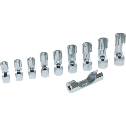 Lisle 12030 Jeu de 10 douilles pour capteur à écrou évasé, 10 mm-19 mm