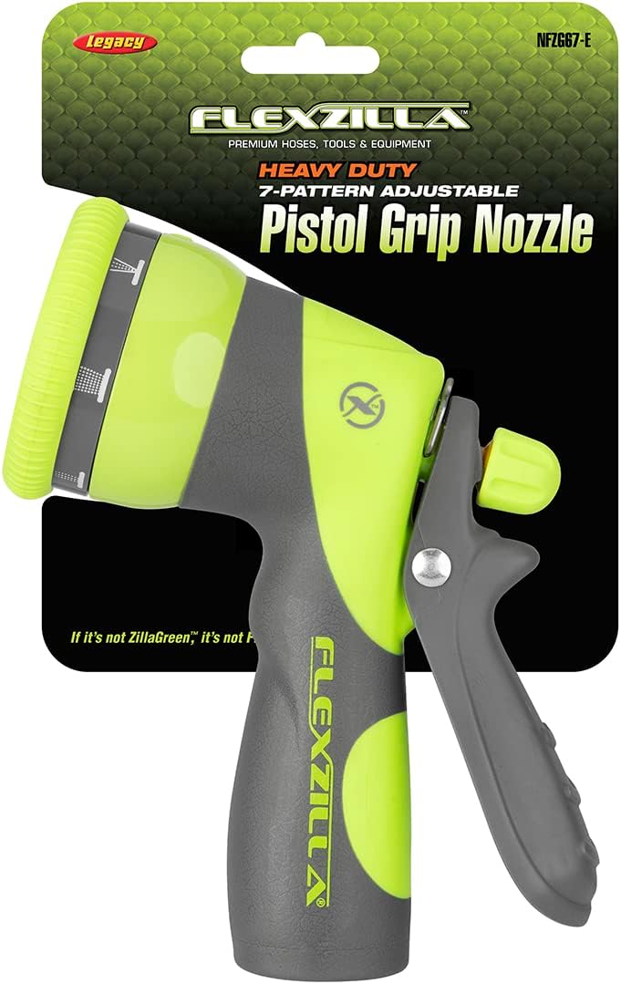 Legacy Manufacturing (Flexzilla) NFZG67 Heavy Duty 7-Pattern Adjustable Pistol Grip Garden Hose Nozzle, Flow Control Dial