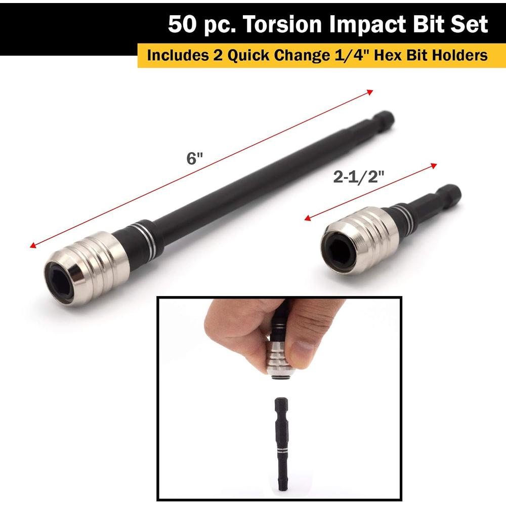 Titan 16251 Jeu d'embouts à chocs à torsion (50 pièces)
