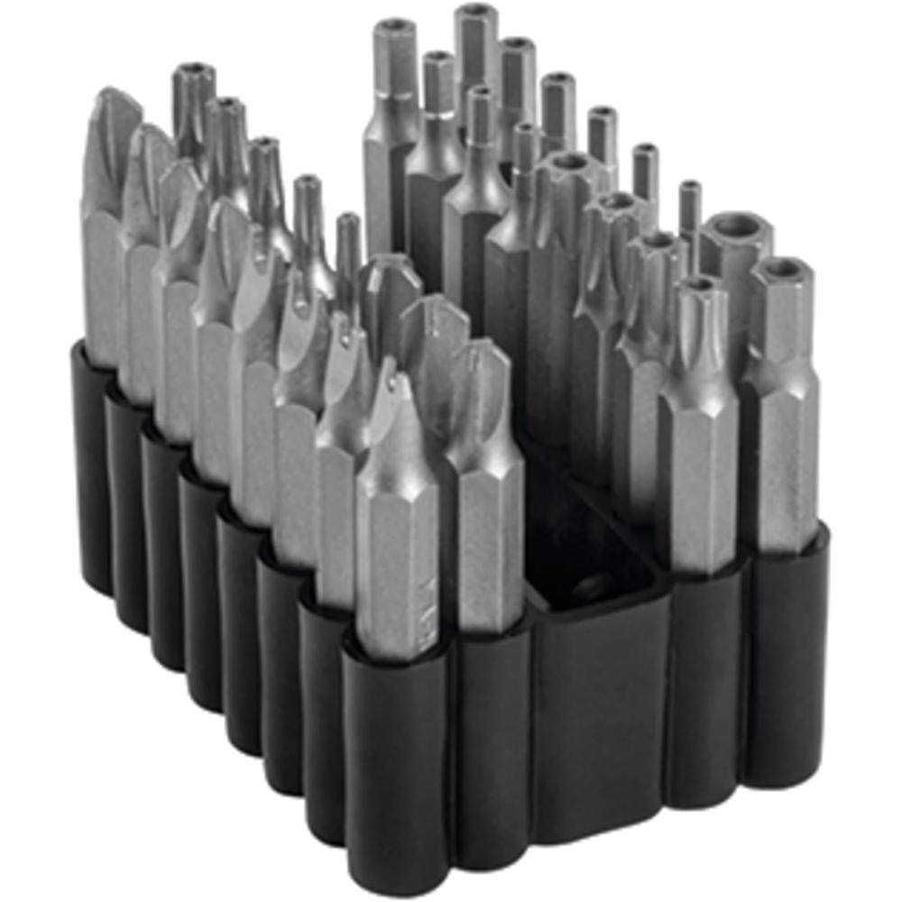 Titan Tools 16633 33-pc 2" Long Security Bit Set, (4) Spanner, (4) Triwing, (3) Torque, (9) Tr Torx, (12) Tr Hex