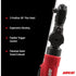 AirCat 811 1/4" 30° FLEX HEAD RATCHET, 3-POSITION FLEX HEAD DESIGN, 35 FT-LBS, 240 RPM