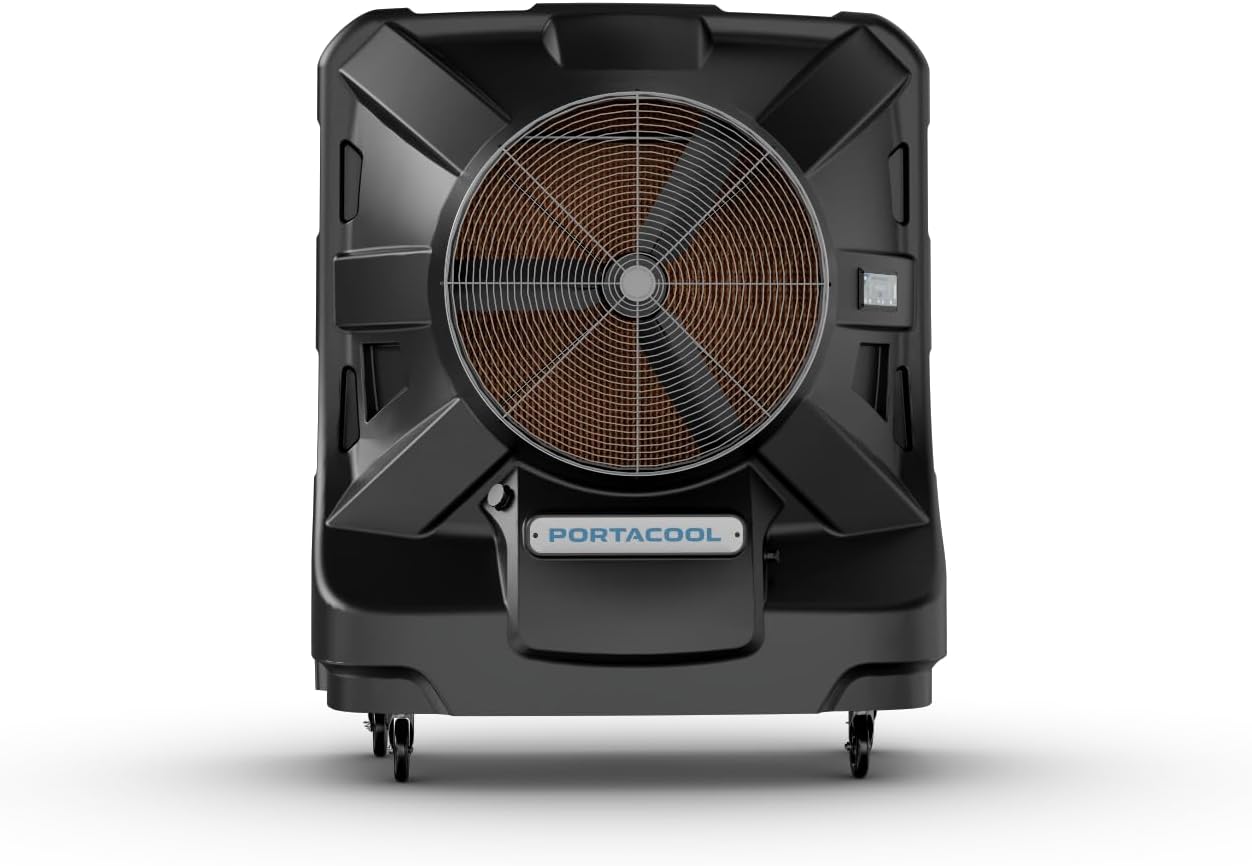 Portacool PACA40001A1 Refroidisseur par évaporation Apex 4000 avec technologie Coolsync, refroidissant jusqu'à 4000 m². Pi., 13 500 Cfm, 55&amp;Mldr; Réservoir d'eau d'un gallon