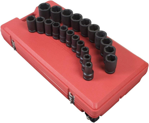 Sunex 5693 1" Drive SAE Deep Impact Socket Set, 21 Piece