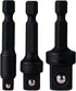 Grey Pneumatic 1403HA 3 Pc. 1/4" Hex To Square Socket Adapter Set