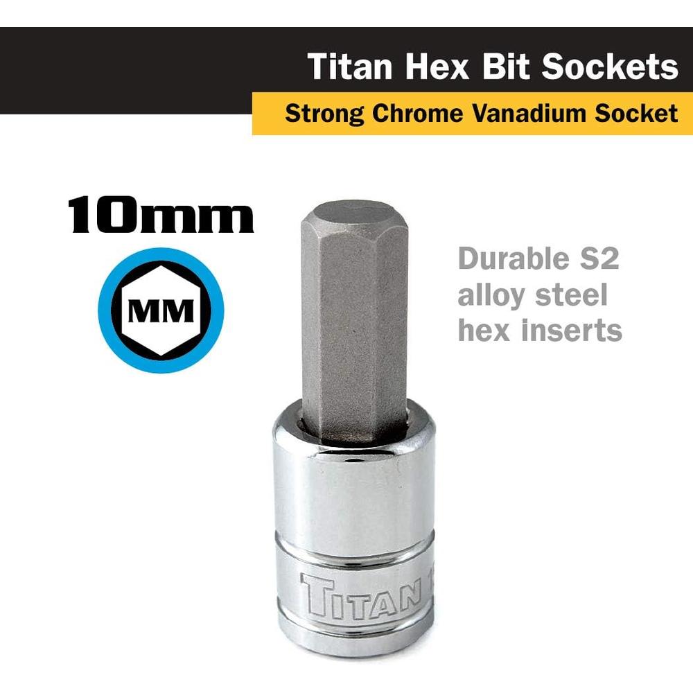 Titan Tools 15610 10 Mm 3/8 In. Drive Hex Bit Socket