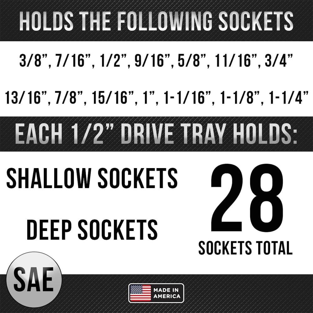 Hansen Global 1203 Plateau de douilles SAE 1/2" - Vert